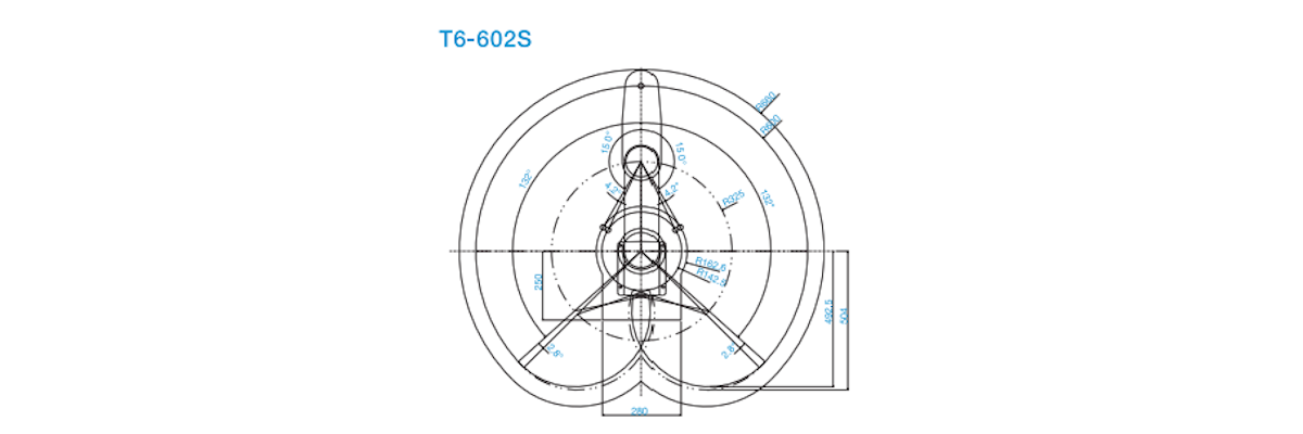 Epson T6 SCARA robot motion range diagram